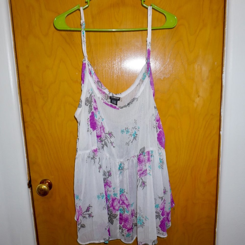 Torrid Sheer White Tank Top Size 4x Plus